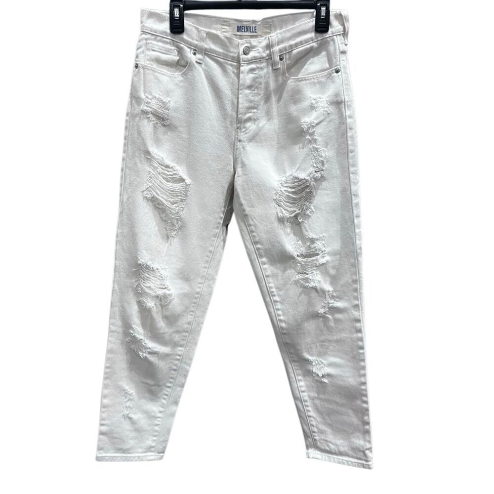 Brandy Melville distressed boyfriend jeans White Size 28